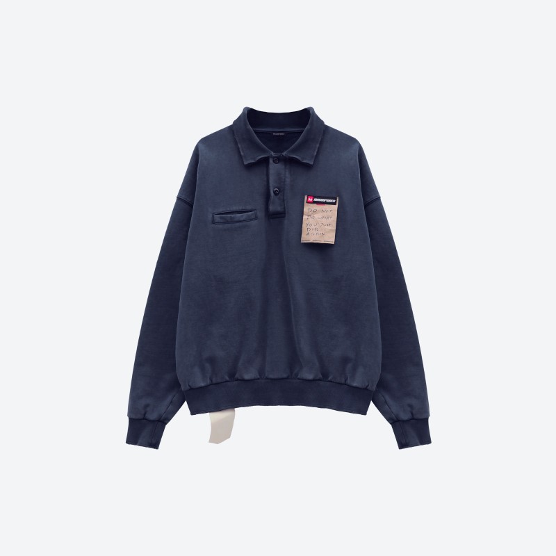 Referee‑style Polo‑collar Sweatshirt